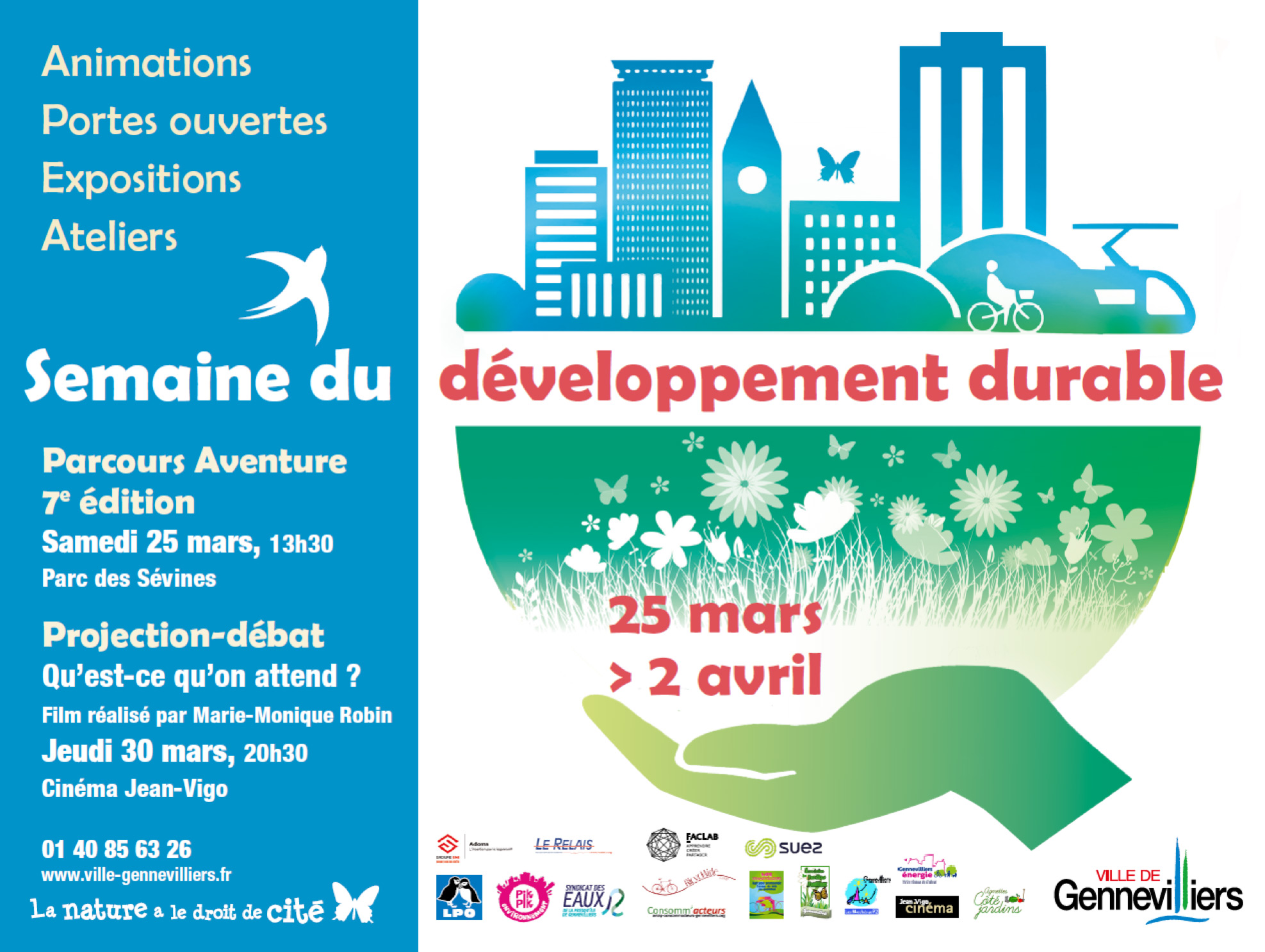 Participation à la 7e édition de la semaine du développement durable du 25 mars au 02 avril 2017 à Gennevilliers