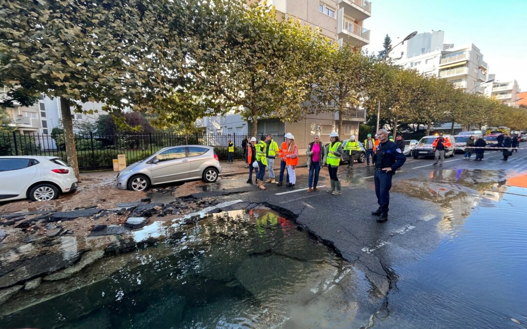 Casse de la canalisation d’eau potable du boulevard de la Paix à Courbevoie