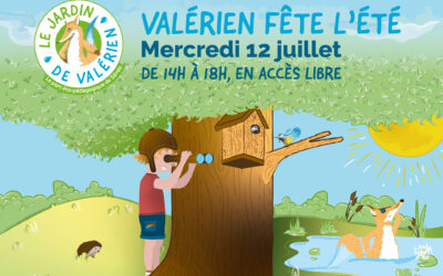 Valérien, le renard mascotte de Sénéo célèbre l’été, la saison de la fructification, le mercredi 12 juillet après-midi