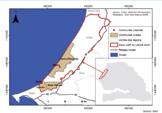 Zone d'intervention du projet Girel soutenu par Sénéo